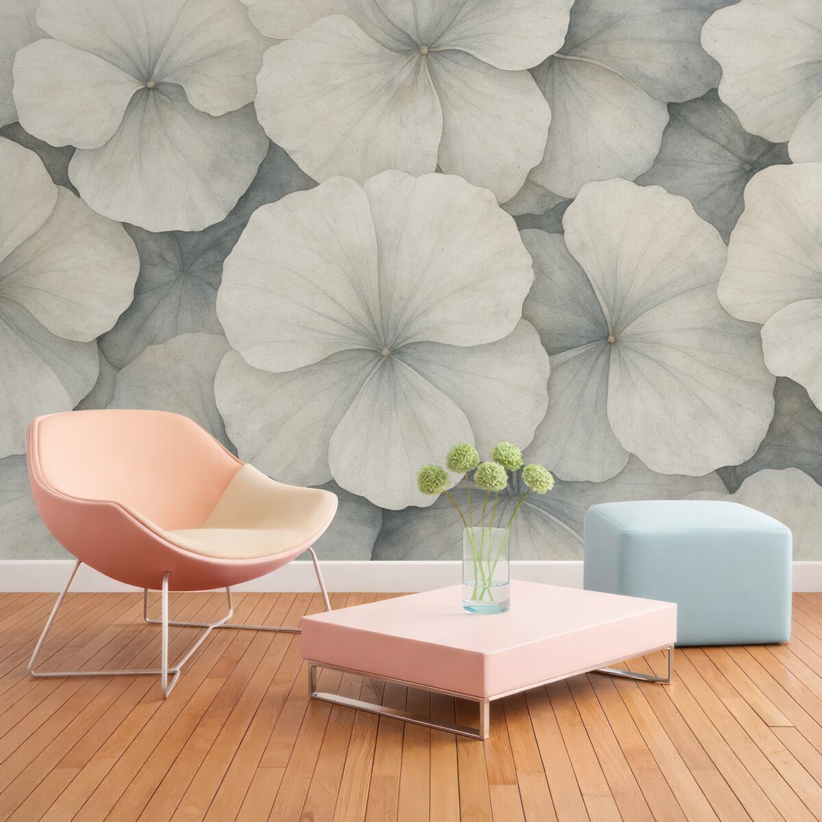 Fototapeta Wielkie liście miłorzębu w stylu grunge.