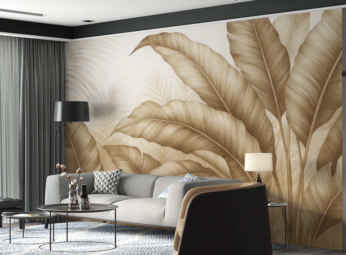 Fototapeta Wysokie tropikalne rośliny w stylu grunge.