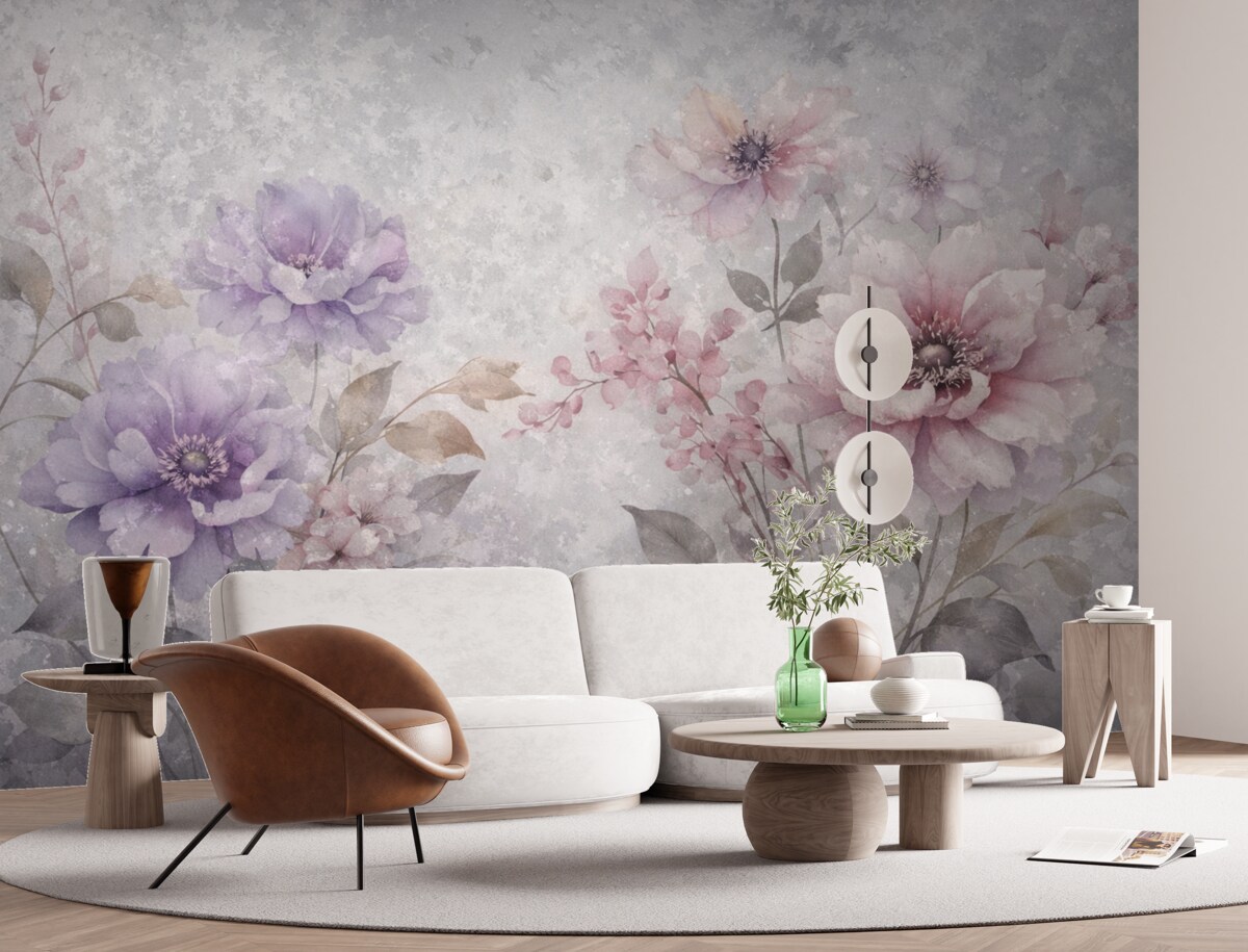 Fototapeta Wysokie rośliny na akwarelowym tle.