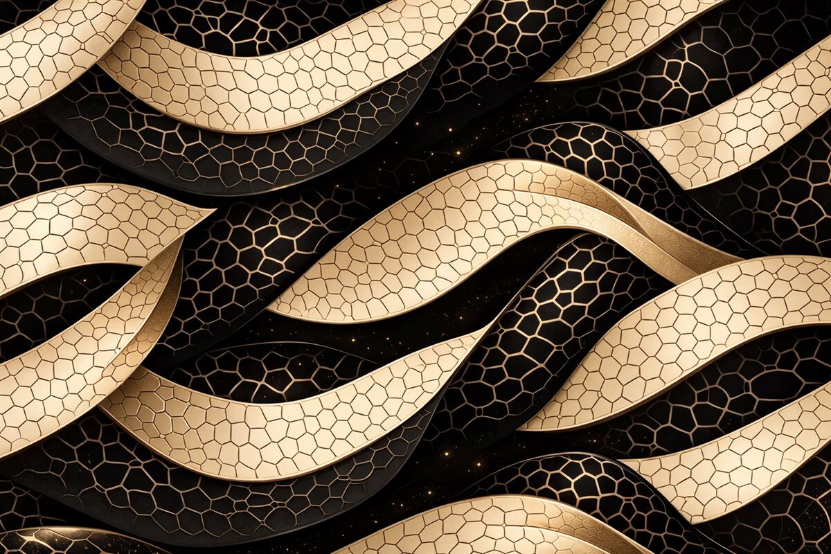 Fototapeta Beżowo-czarny wzór przeplatany.