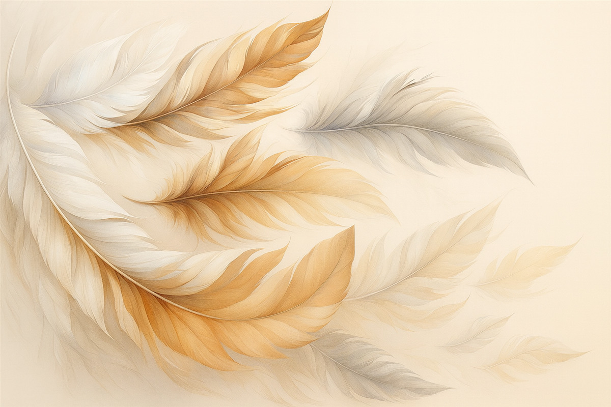 Fototapeta Wzbierające w powietrzu brązowe i szare pióra.