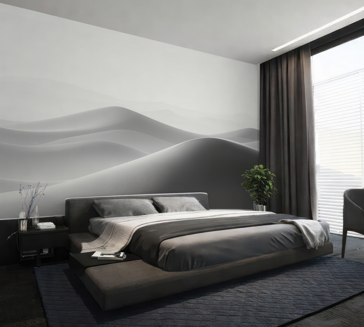 Fototapeta Góry w odcieniach czerni i bieli.