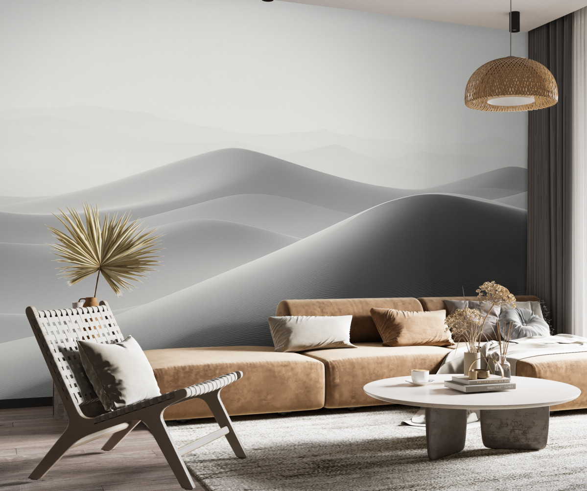 Fototapeta Góry w odcieniach czerni i bieli.