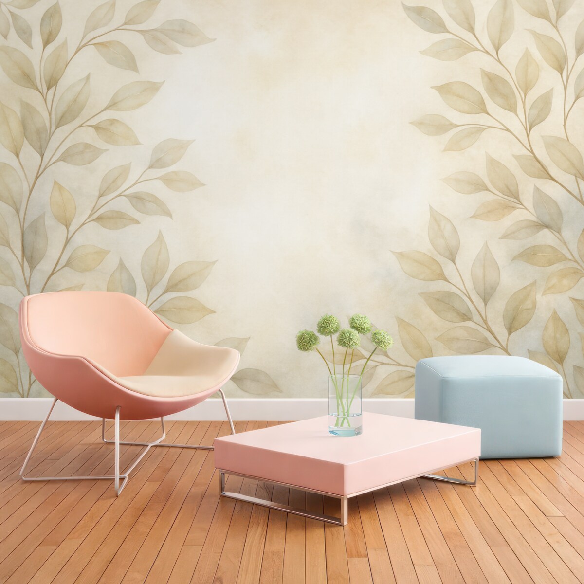 Fototapeta Różowe liście w mgle.