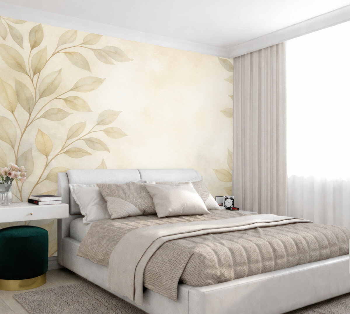 Fototapeta Różowe liście w mgle.