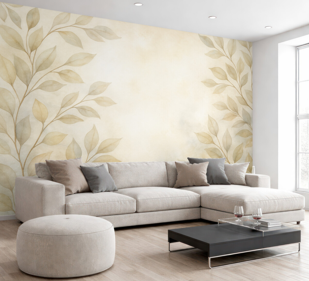 Fototapeta Różowe liście w mgle.