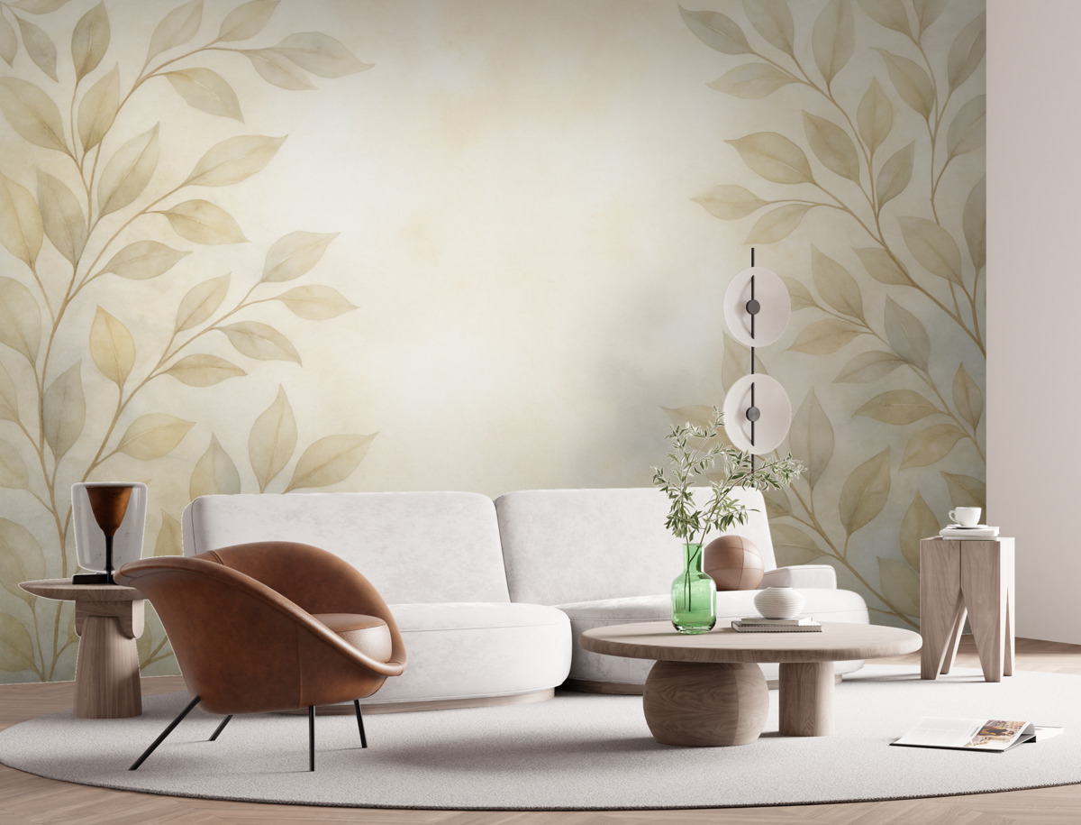 Fototapeta Różowe liście w mgle.