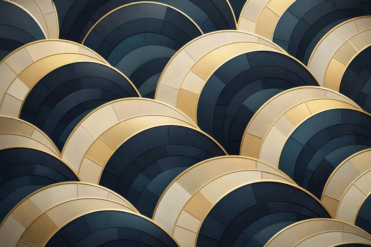 Fototapeta Niebiesko-żółte abstrakcyjne kształty.